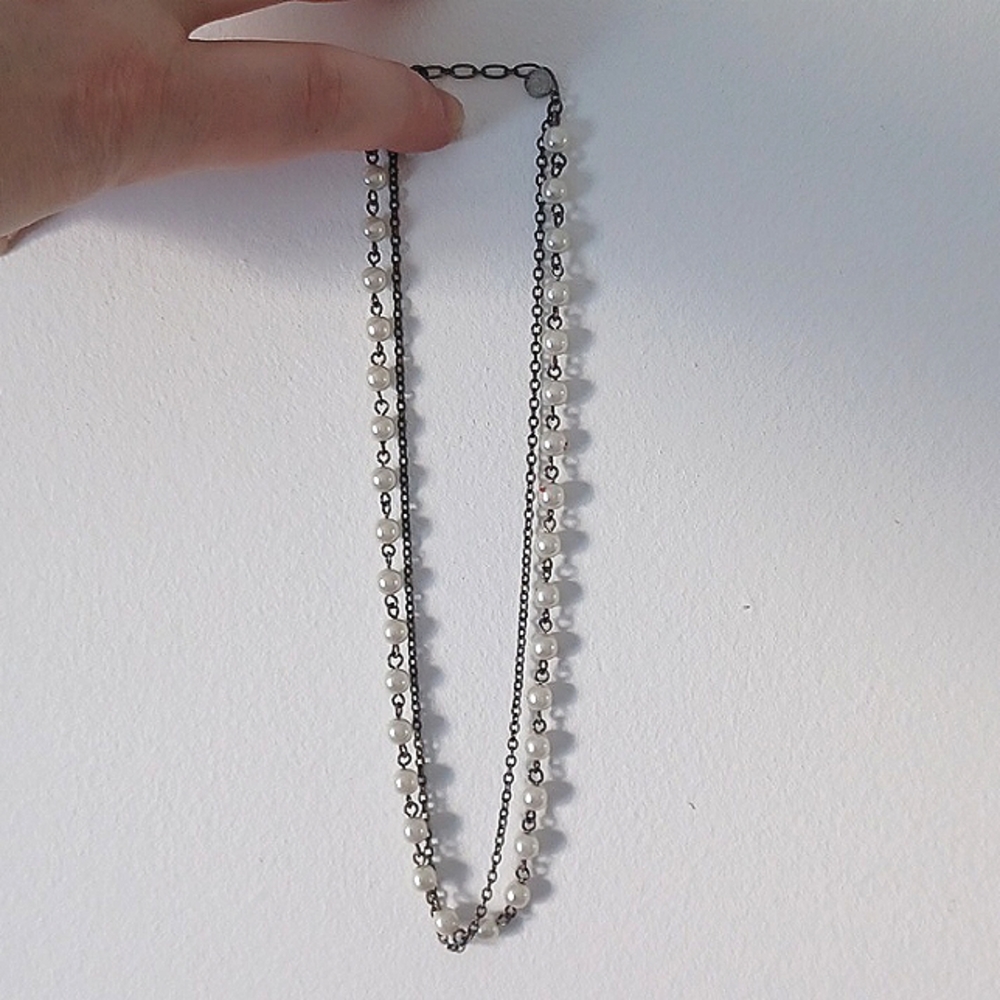 Adjustable layered necklace pearls ✨️ women's jewelry simple elegant